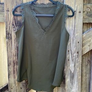 Olive Lace Trim Camisole